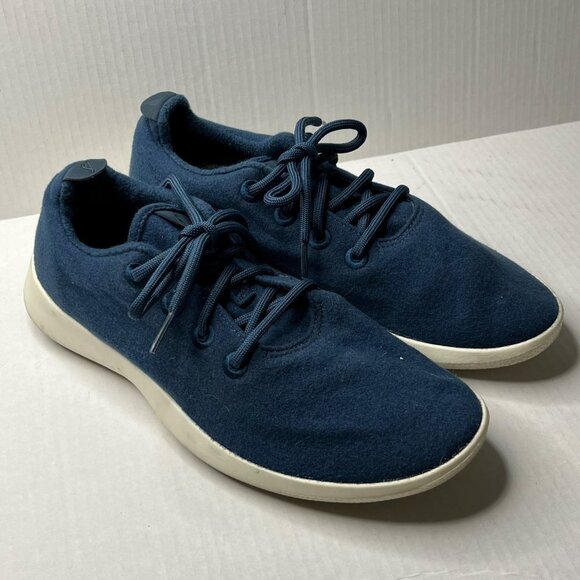 Allbirds Men's Wool Runners Hazy Indigo Blue‎ Blizzard White Sole Size 10 - Picture 1 of 9